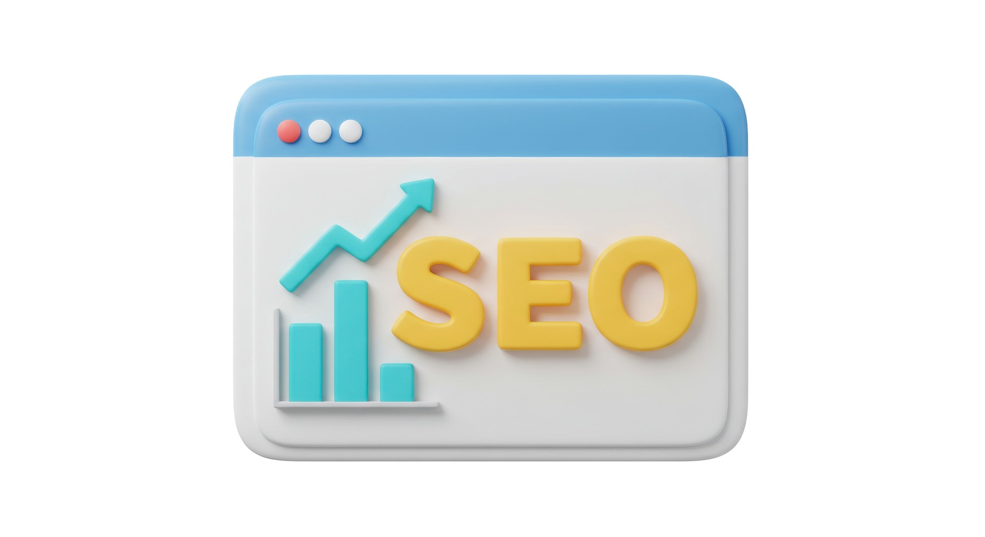 Isolated SEO Website Page with Growth Chart